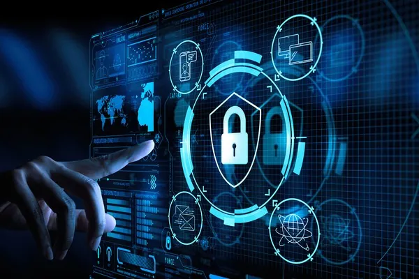 Hình ảnh trừu tượng về công nghệ AI và blockchain tích hợp vào nền tảng 6ff.com, biểu trưng cho sự an toàn và minh bạch